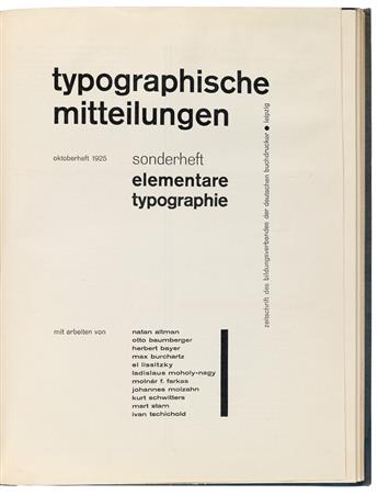 (DESIGN / GRAPHIC DESIGN / TYPOGRAPHY / TSCHICHOLD, JAN.) Typographische Mitteilungen. Zeitschrift des Bildungsverbandes der deutschen